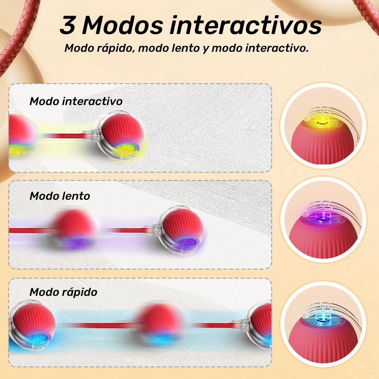 Pelota inteligente interactiva para mascotas