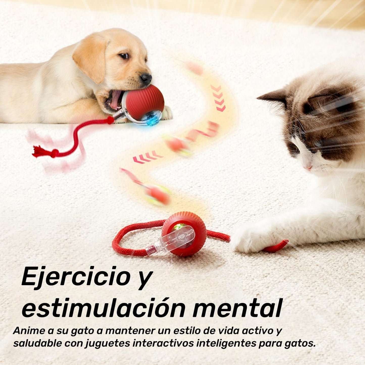 Pelota inteligente interactiva para mascotas