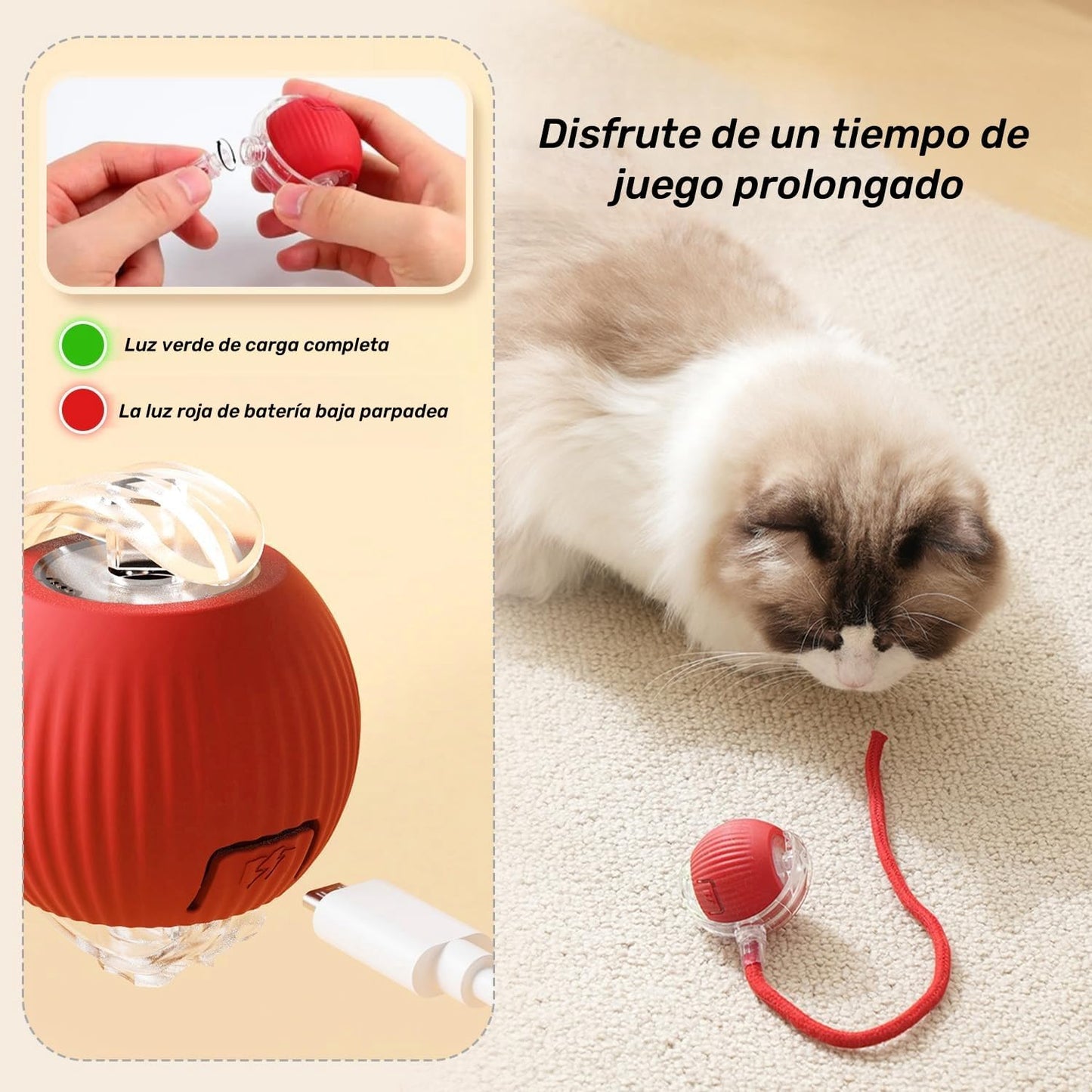 Pelota inteligente interactiva para mascotas